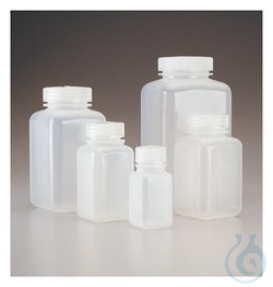 Nalgene&trade; Square Wide-Mouth PPCO Bottles with Closure