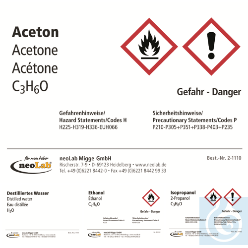 neoLabLine Flaschen-Etiketten Aceton, 10 St./Pack