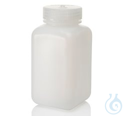 Nalgene&trade; Square Wide-Mouth HDPE Bottles with Closure, 500mL