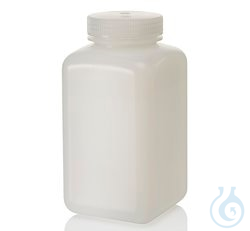 Nalgene&trade; Square Wide-Mouth HDPE Bottles with Closure, 1000mL