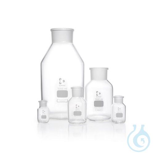 DURAN® Reagent Bottle, wide neck, clear, neck with standard ground joint