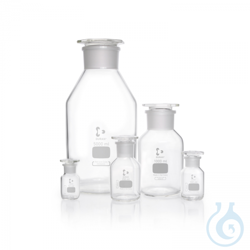 DURAN® Reagent Bottle, wide neck, clear, neck with standard ground joint