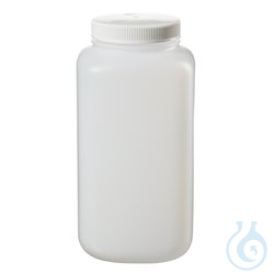 Nalgene&trade; Large Square Wide-Mouth HDPE Bottle with Closure