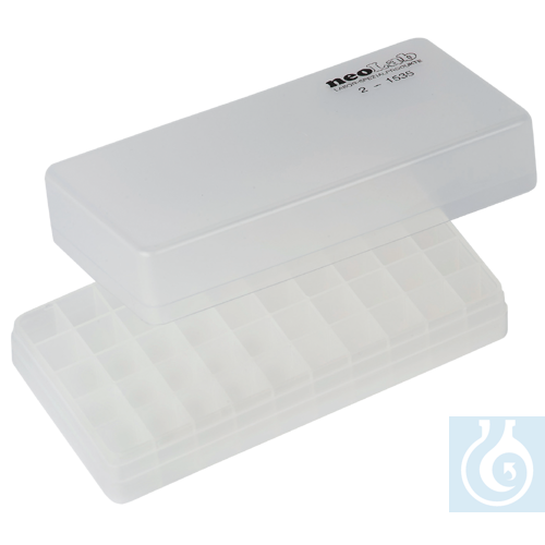 neoChoice Ablagekasten (PP) f. Mikrofläschchen, 50 Plätze, für 12 mm Ø