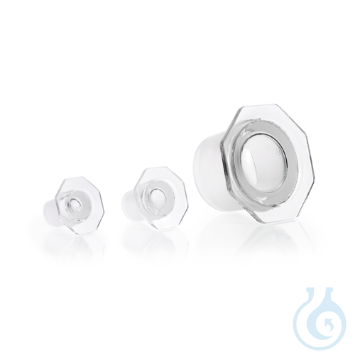 DURAN® Glass Stopper, clear, with standard ground joint, octagonal