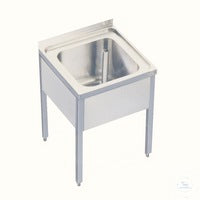 Sink table 18/10 steel w. drain 1,5, Zoll, 500x600x660mm