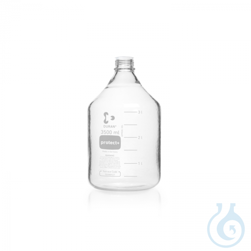 DURAN® Laboratory glass bottle GL 45, clear, protect+ plastic coated (PA12),