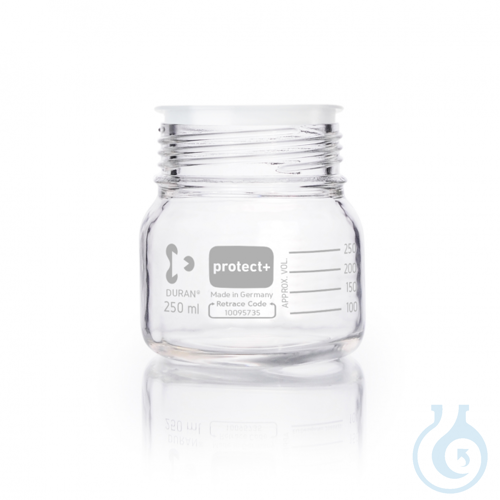 DURAN® Laboratory glass bottle GLS 80, clear, protect+ plastic coated (PA12),