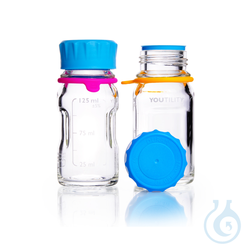 DURAN® YOUTILITY® GL 45 Laboratory Bottle, clear, with screw cap and pouring rin
