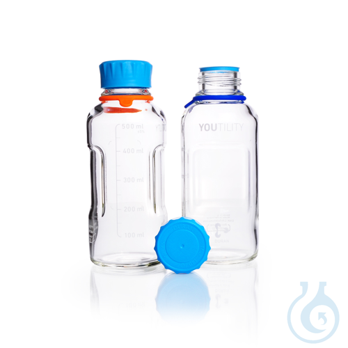 DURAN® YOUTILITY® GL 45 Laboratory Bottle, clear, with screw cap and pouring rin