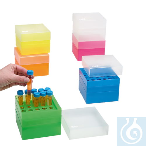 neoLabLine Aufbewahrungsbox für 15 ml-Röhrchen, 5 x 5 Plätze, blau