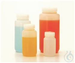 Nalgene&trade; Fluorinated Wide-Mouth HDPE Bottles with Closure