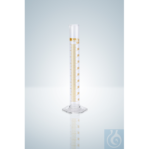 MEASURING CYLINDER B 2000 ML, SHORT LINE, AMBER STAIN GRAD.