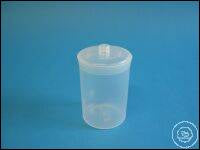 Weighing jar, PP, 50 ml, transparent, with knobbed lid