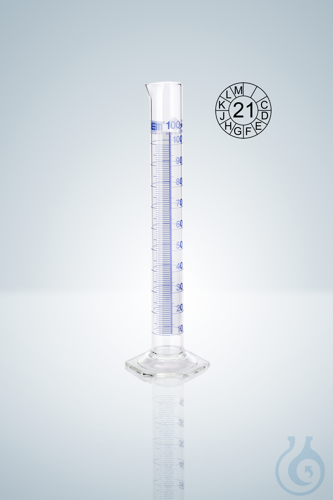 MEAS. CYLINDER A CC SB 1000 ML, RING GRAD, BLUE GRADUATION