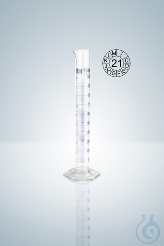 MEAS. CYLINDER DURAN A 10 ML, CC, RING GRAD., BLUE GRAD.