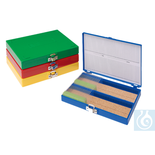 neoChoice Objektträger-Kasten für 100 OT, ABS, blau