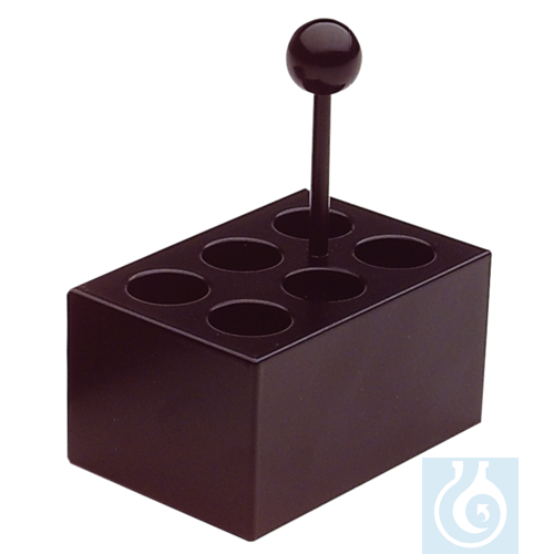 neoLabLine Heizblock Alu, 6 Vertiefungen 20 mm Ø für Reagenzgläser