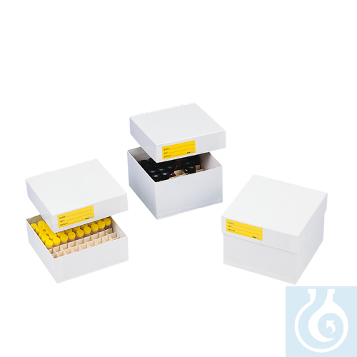 neoLabLine Kryobox, smart, beschichtet aus Karton, weiß, 136x136x75mm