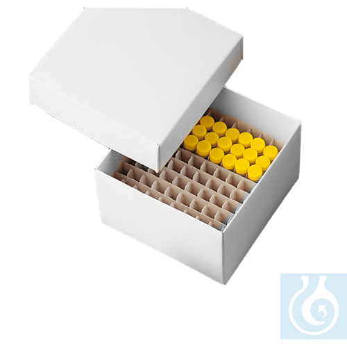 neoLabLine Kryobox beschichtet aus Karton, weiß, 136x136x75 mm