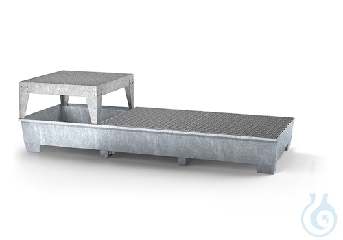 IBC-station steel galv. grid galv. feet construc. V=1000L, 3280x1300x883