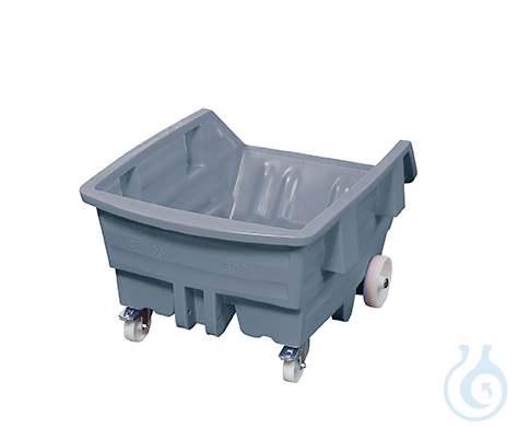 Tipping trolley liquid-tight PE grey V=1000 L, 1173x1586x1095