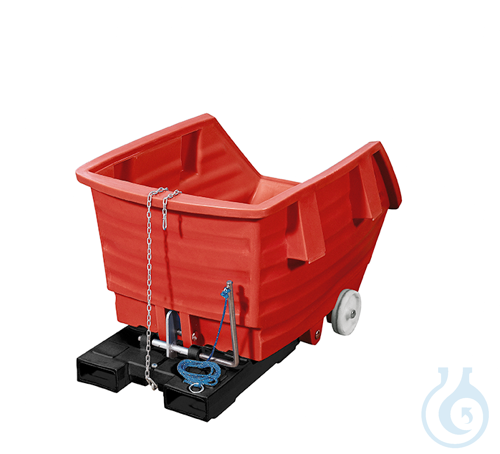 Tipping container PE red V=300 L, 920x1420x660