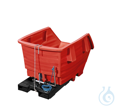 Tipping container PE red V=1000 L, 1173x1660x1060