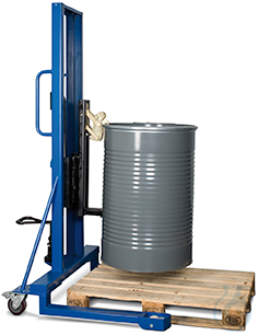 drum lifter made of steel (with gripper), wide running gear