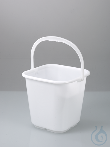 Four-sided bucket, PE transparent, w/ spout, 14 l