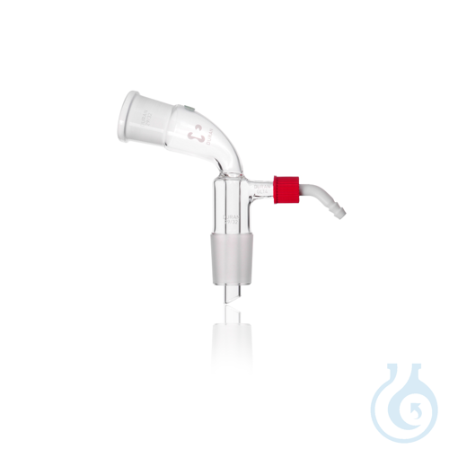 DURAN® Vacuum Receiver Adapter bent, 2 ground joints and plastic hose connection
