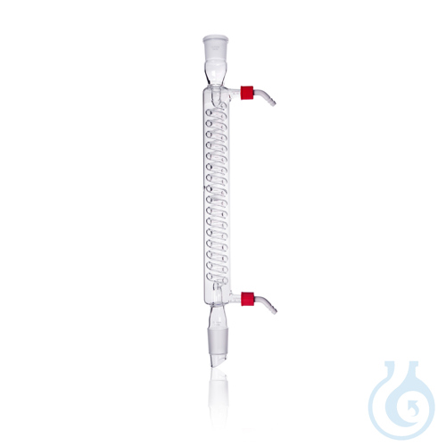 DURAN® Coil distillate condenser, 2 plastic hose connections, NS 29/32, 300 mm
