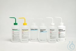 Nalgene&trade; Right-to-Understand Safety Wash Bottles featuring Globally