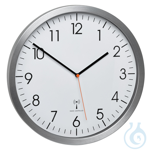 neoChoice Wanduhr mit Quarzwerk, 30 cm Ø, Aluminium gebürstet