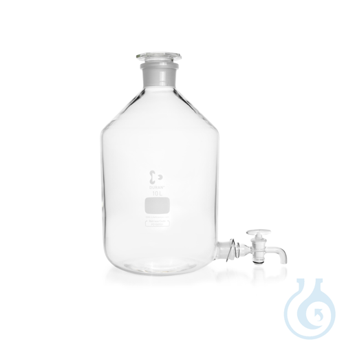 DURAN® Aspirator Bottle, standard taper socket, with glass stopcock and stopper