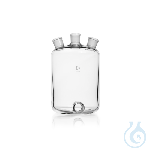 DURAN® Woulff Bottle with bottom tubulature, 3 standard ground necks
