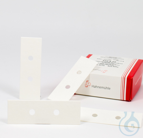 Cytocentrifuge paper 2589D ,500 g/sqm ,25 x 75 mm, two holes (6 mm),
