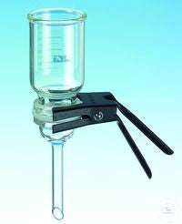 IDL filtration unit: funnel, base, clamp and glass filter plate without bottle