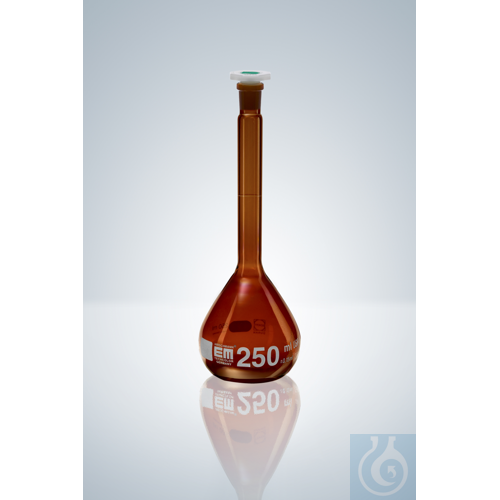 VOLUMET. FLASK A USP 50 ML, AMBER GLASS POLYST. NS12/21