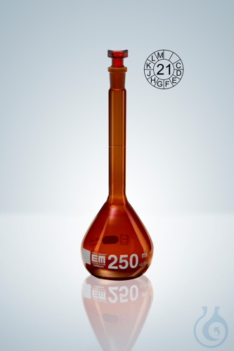 VOLUMET. FLASK A CC 20 ML, AMBER GLASS GL.ST. NS10/19