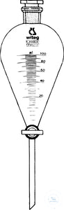 Separatory funnel, 250 ml, conical, gra