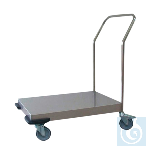 neoChoice Edelstahl-Plattformwagen 820 x 545 mm, 4 Lenkrollen