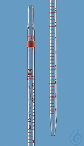 Grad.pipette serological cal.'Ex' to jet, 10 ml:0,1 ml, tip dia. approx. 3 mm