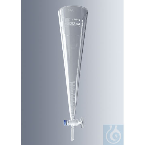 Sedimentation cones acc. to Imhoff, with stopcock