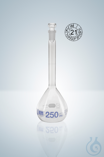 VOLUMET. FLASK A CC WN 25 ML, GL.ST. BLUE GRAD. NS12/21