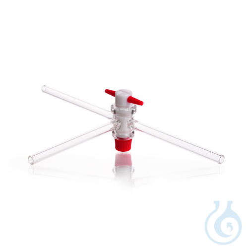 DURAN® Three-Way Stopcock, with PTFE key, T-bore