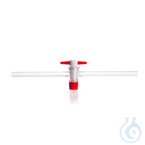 DURAN® Single Way Stopcock, Taper 1:5, with PTFE key, complete