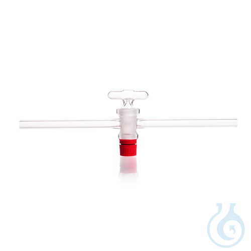 DURAN® Single Way Stopcock, with hollow key and glass handle, complete