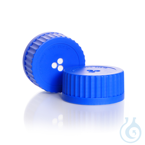 DURAN® GLS 80® Membrane Venting Screw Cap (PP, blue), welded-in PTFE Membrane