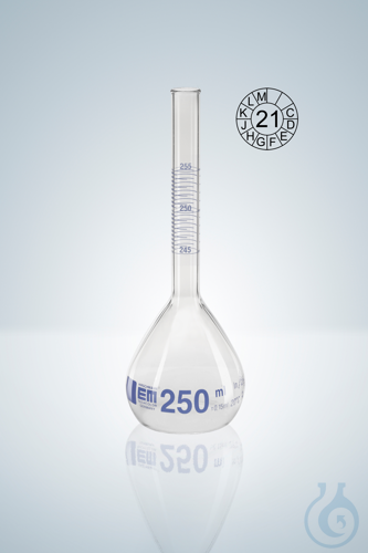 VOLUMET. FLASK CC 750 ML, PREPACKING REGS BLUE GRAD.